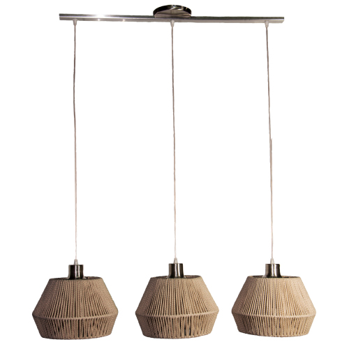 Colgante 3 luces de cuerdas Mini Flora tostado